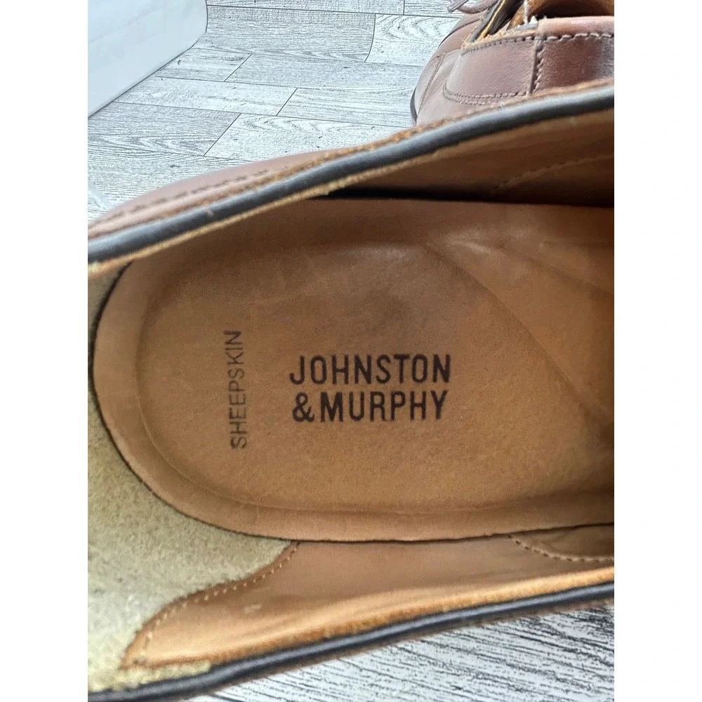 Johnston & Murphy Men Sz 11 M Brown Leather Cap Toe Oxford Dress Shoes‎ 20-5090